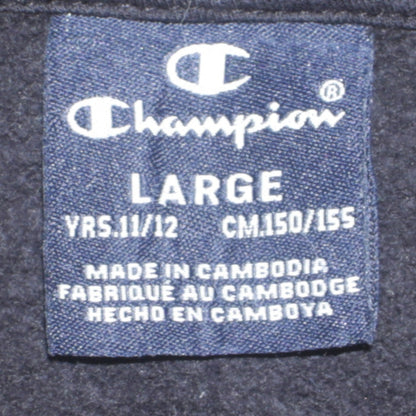 Champion Boys Black Pullover Hoodie Sweatshirt 11-12 Years Logo Fleece