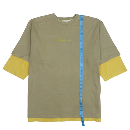 Reebok Mens XL Green Logo T-Shirt Crew Neck Short Sleeve Vintage