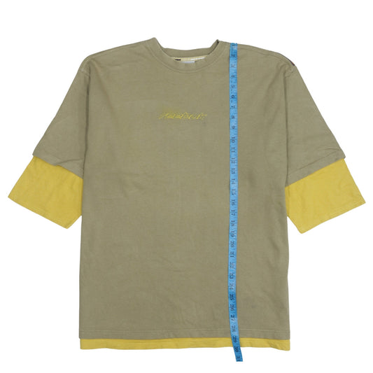 Reebok Mens XL Green Logo T-Shirt Crew Neck Short Sleeve Vintage