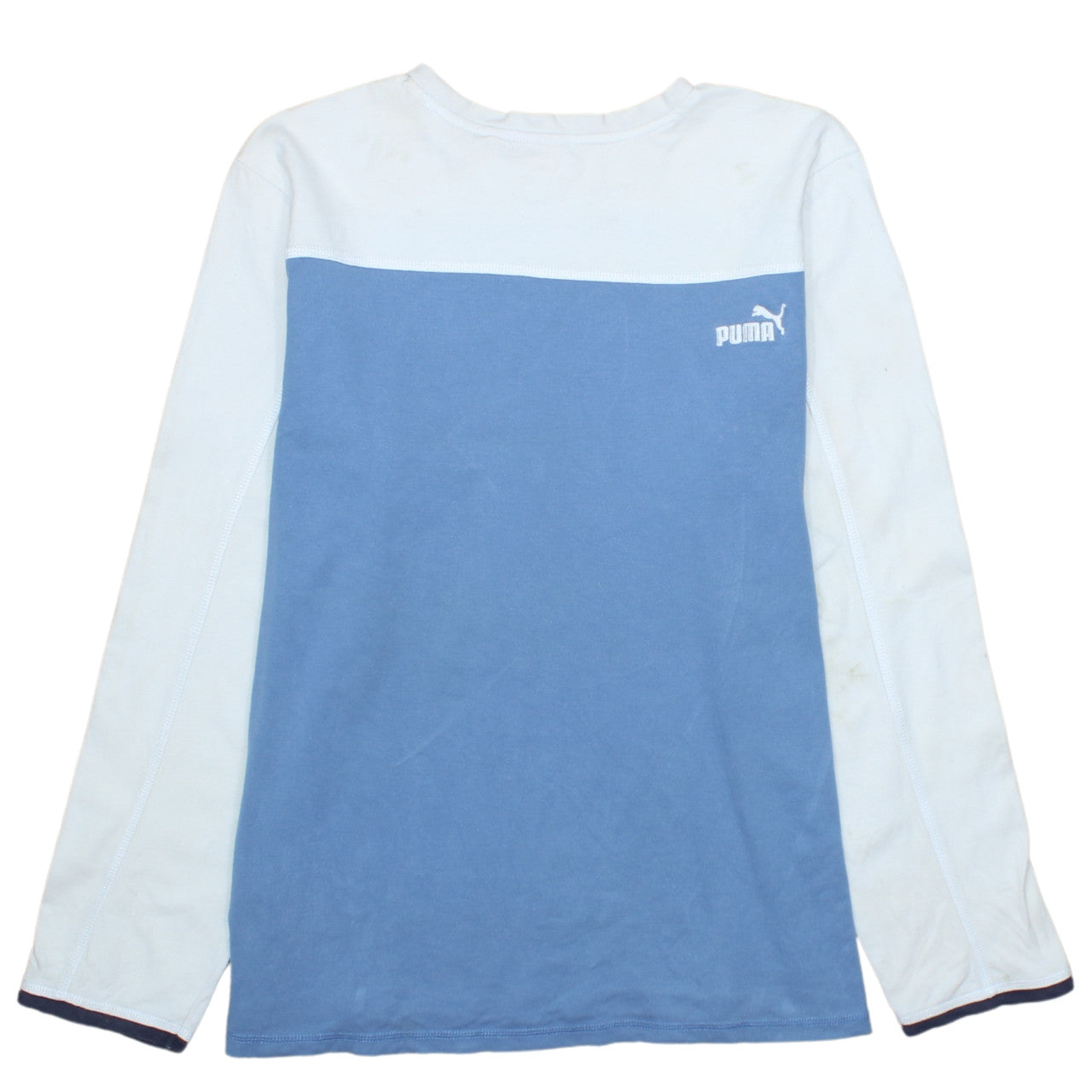 Puma Men's XL Blue Long Sleeve Crew Neck Cotton T-Shirt