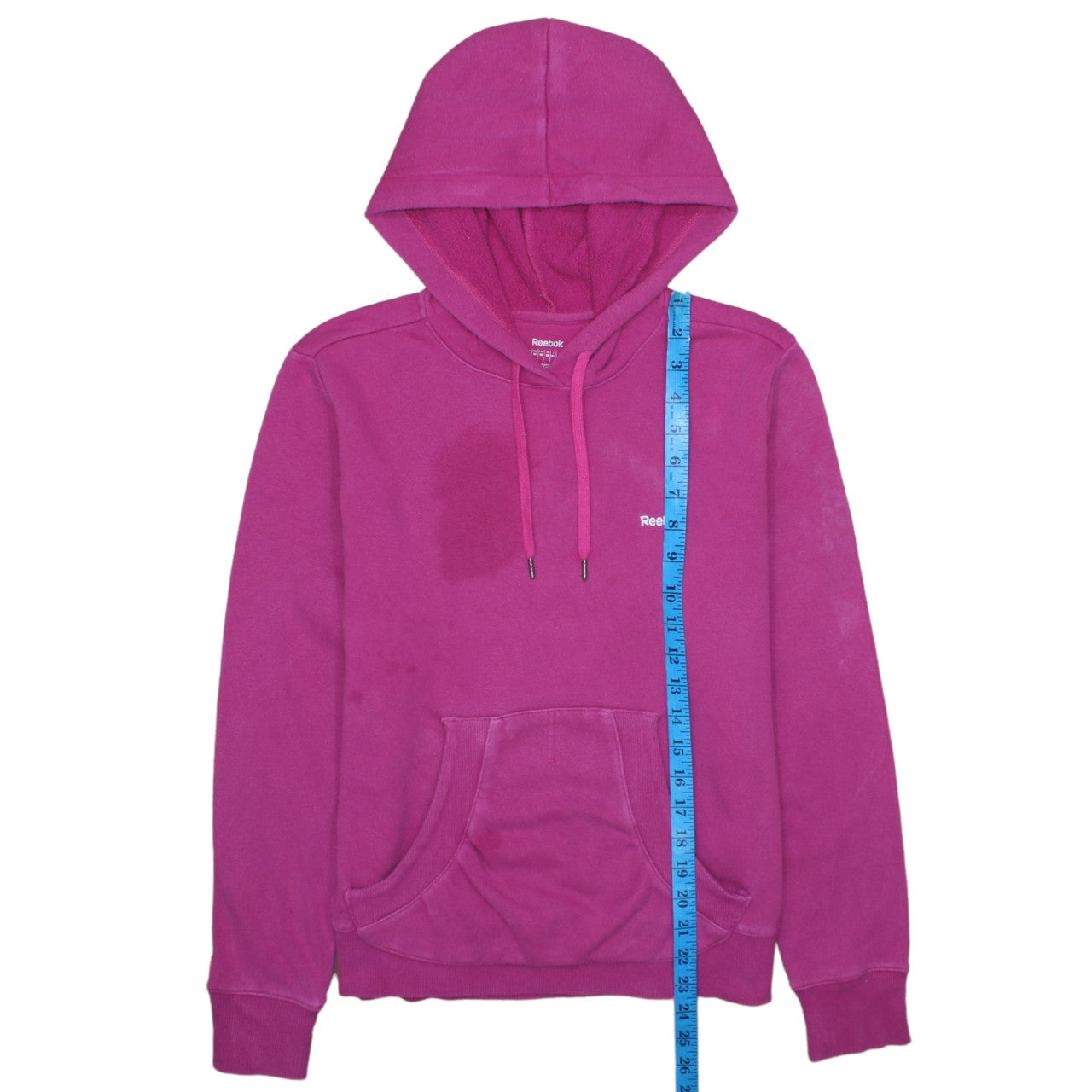 Reebok Womens Pink Hoodie Pullover Size XL Cotton Blend Hooded Sweatshirt