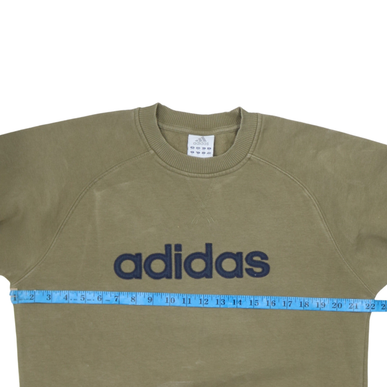 Adidas Boys Green Pullover Sweatshirt 14-15 Years Crew Neck Logo Jumper