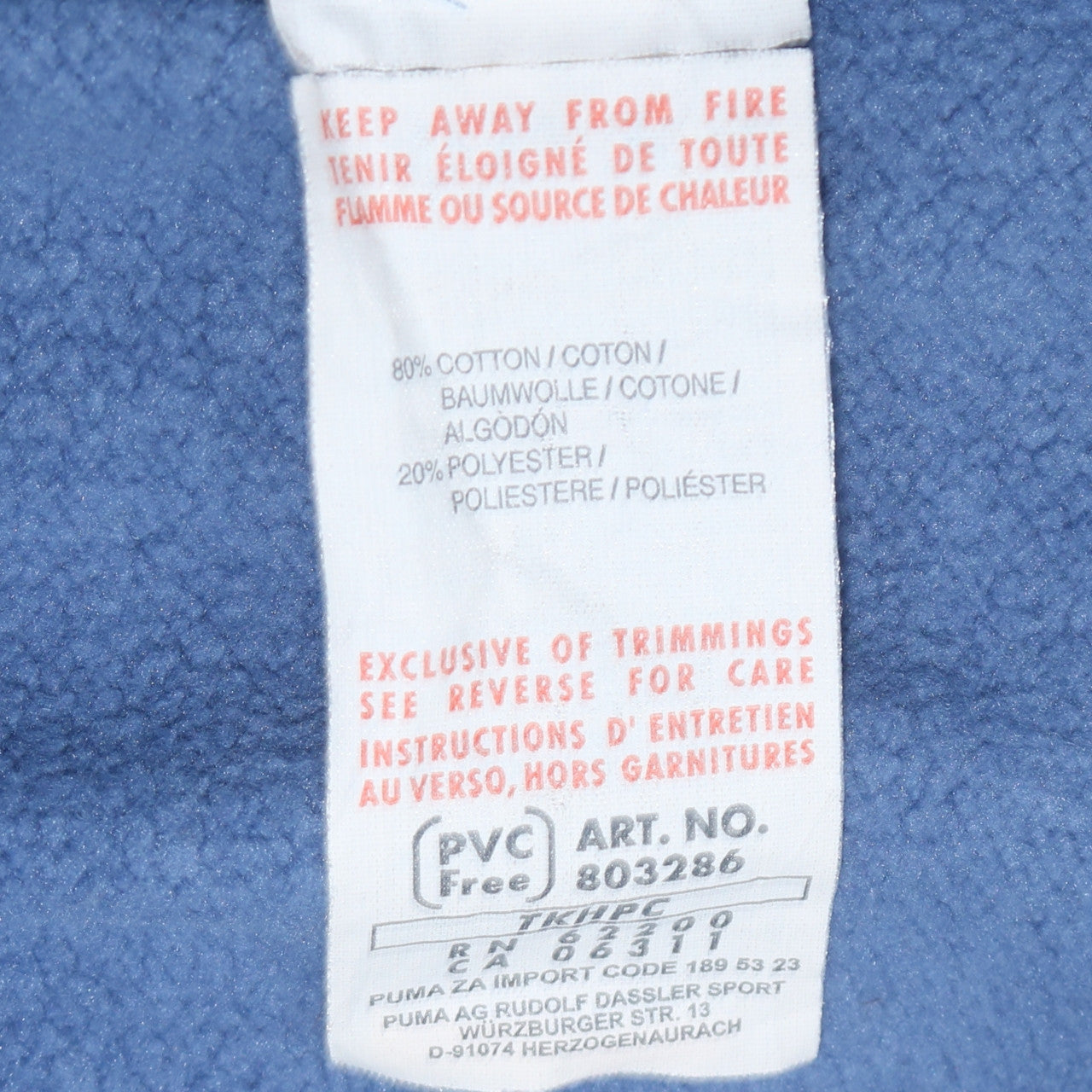 Mens UK Size M PUMA Blue Pullover Sweatshirt