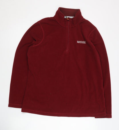 Regatta Women’s Red Fleece Pullover Sweatshirt UK 14 1/2 Zip Outdoor