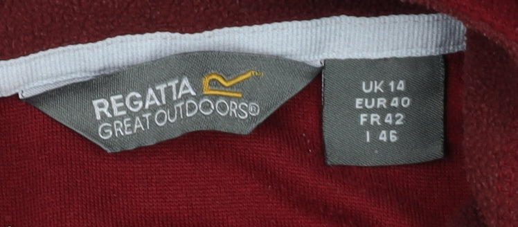 Regatta Women’s Red Fleece Pullover Sweatshirt UK 14 1/2 Zip Outdoor