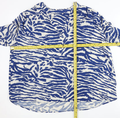Marks and Spencer Women’s Blue Animal Print Viscose Tunic Blouse Size 14