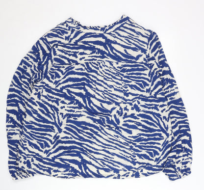 Marks and Spencer Women’s Blue Animal Print Viscose Tunic Blouse Size 14