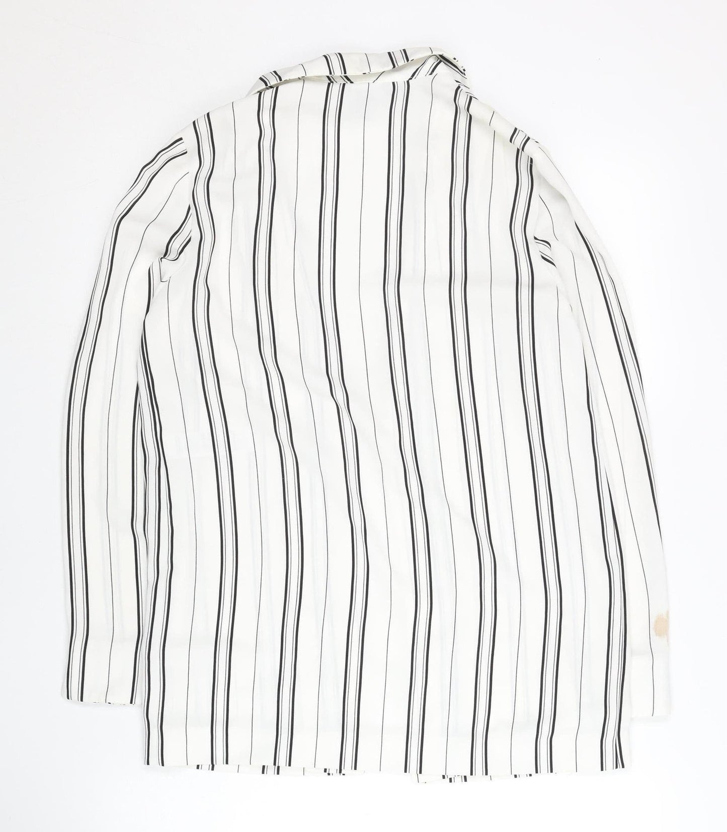 New Look Women White Striped Suit Jacket Size 6 Regular Fit