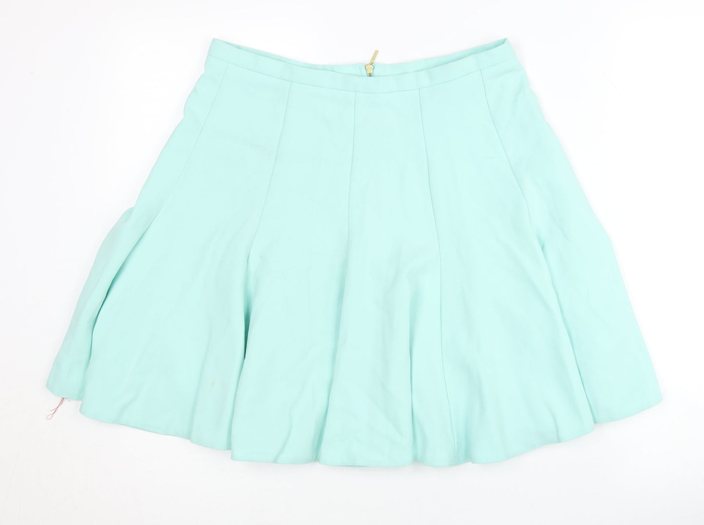 Closet Women’s Green Skater Skirt Size 14 Knee Length Zip