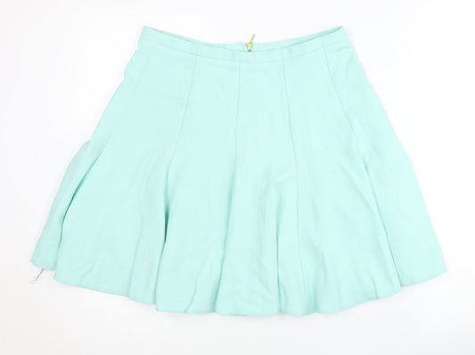 Closet Women’s Green Skater Skirt Size 14 Knee Length Zip