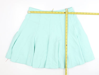 Closet Women’s Green Skater Skirt Size 14 Knee Length Zip