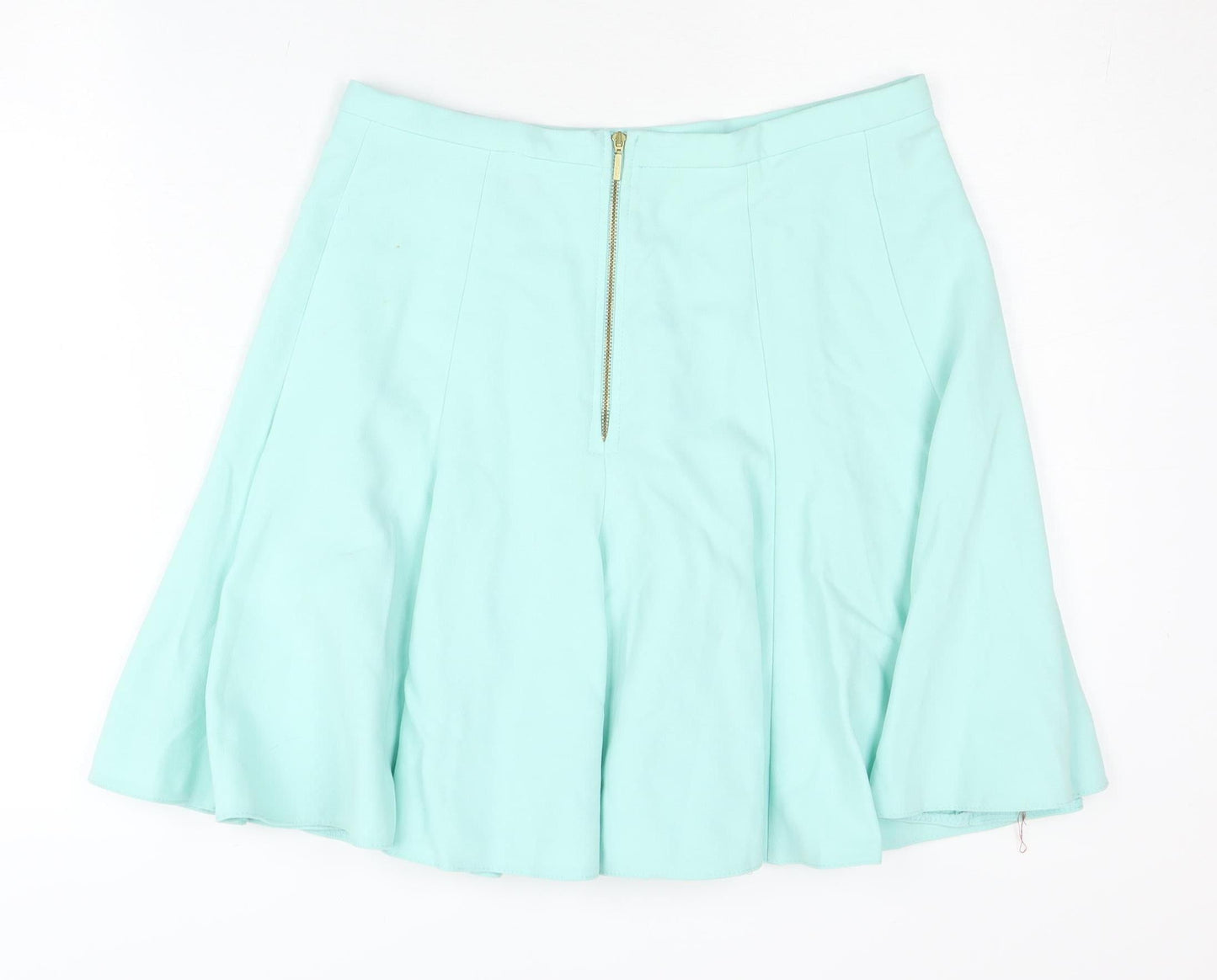 Closet Women’s Green Skater Skirt Size 14 Knee Length Zip