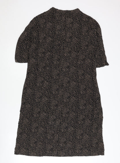 Jaeger Women’s Black Polka Dot Shirt Dress Size 14 Viscose Workwear