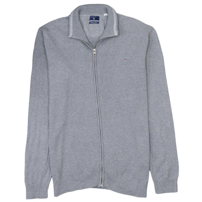 Gant Men’s Grey Full Zip Cotton Jumper Sweater M