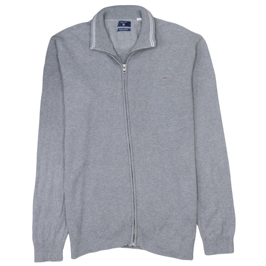 Gant Men’s Grey Full Zip Cotton Jumper Sweater M