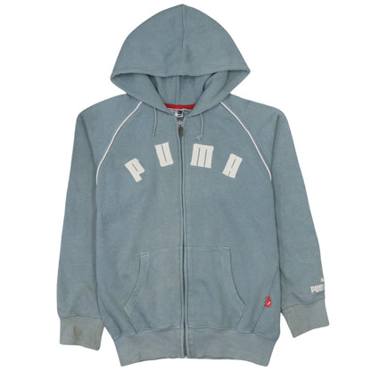 Puma Womens Blue Hooded Full Zip Sweatshirt Size 12