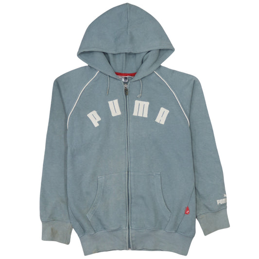 Puma Womens Blue Hooded Full Zip Sweatshirt Size 12