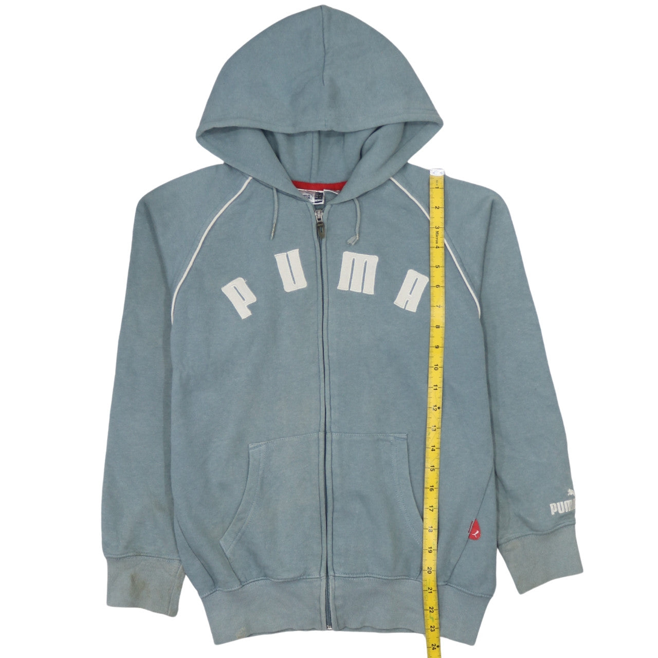 Puma Womens Blue Hooded Full Zip Sweatshirt Size 12