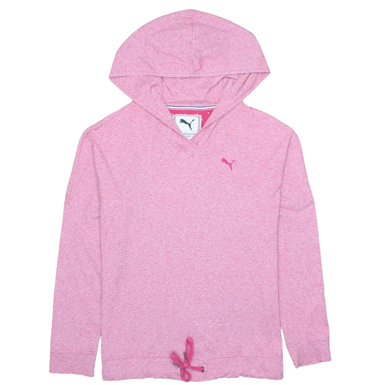 Puma Womens Pink Pullover Hoodie Size 14 Logo Casual Sportswear