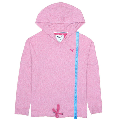 Puma Womens Pink Pullover Hoodie Size 14 Logo Casual Sportswear