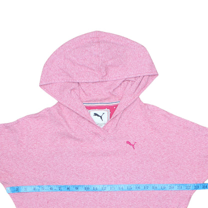 Puma Womens Pink Pullover Hoodie Size 14 Logo Casual Sportswear