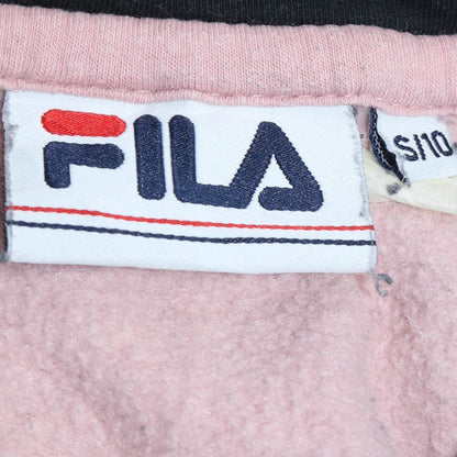 Fila Women’s Pink Black White Pullover Hoodie Size 10 Colourblock Logo