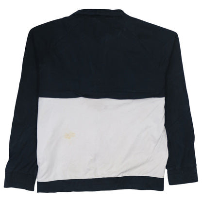 Adidas Mens 2XL Black White Track Jacket Zip Cotton Blend