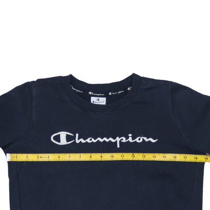 Champion Women’s Blue Small Pullover Sweatshirt Logo Crew Neck