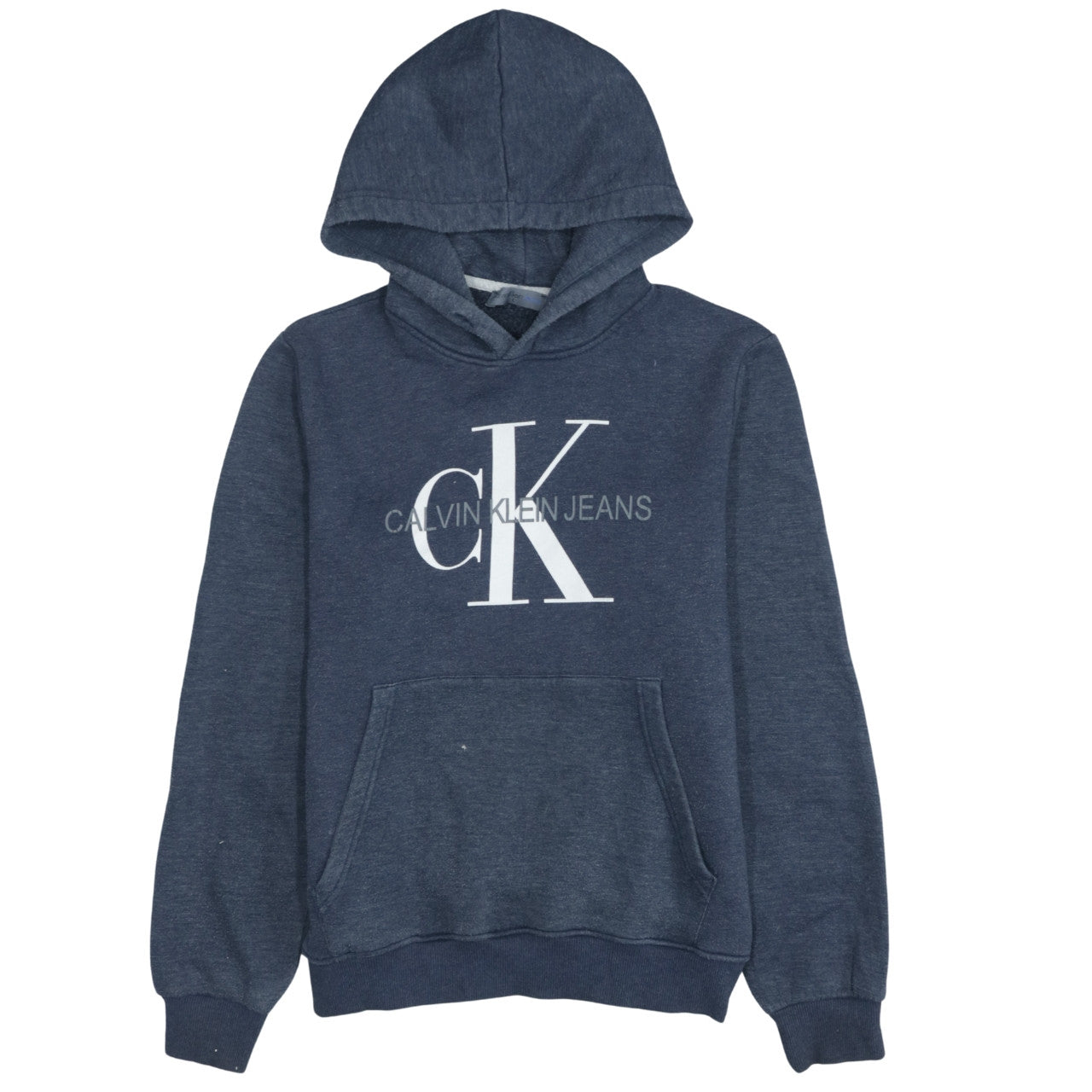 Mens UK Size L Calvin Klein Jeans Blue Pullover Hoodie