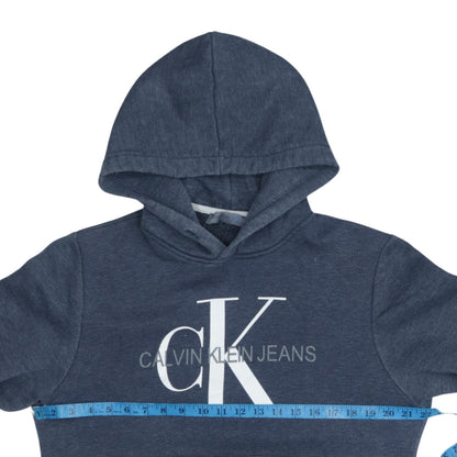 Mens UK Size L Calvin Klein Jeans Blue Pullover Hoodie