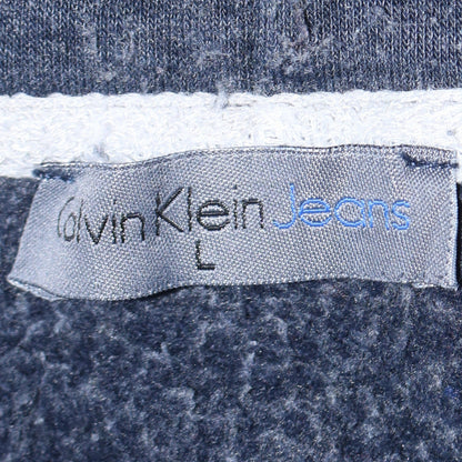 Mens UK Size L Calvin Klein Jeans Blue Pullover Hoodie