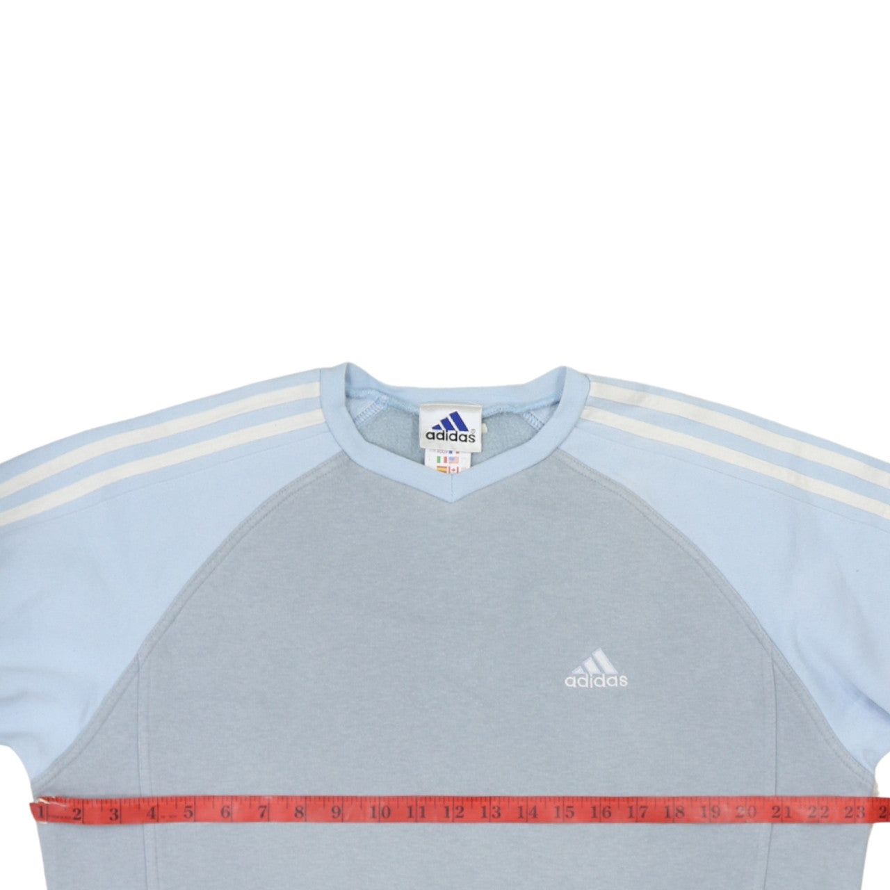 Adidas Women’s Blue Pullover Sweatshirt Size 10 Crew Neck Logo Sportswear