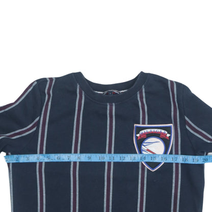 Tommy Hilfiger Men's Blue Striped Crew Neck Sweatshirt S