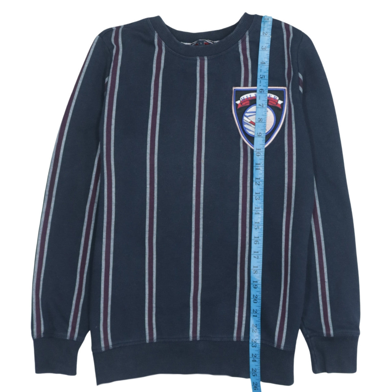 Tommy Hilfiger Men's Blue Striped Crew Neck Sweatshirt S