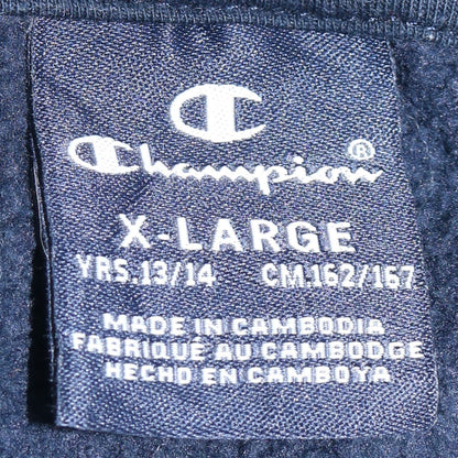 Champion Boys Blue Pullover Hoodie 13-14Y Logo Hooded Sweatshirt