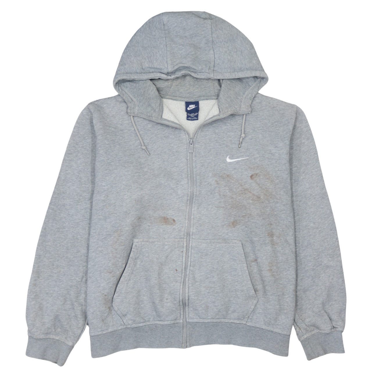 Mens UK Size 2XL Nike Grey Full Zip Hoodie