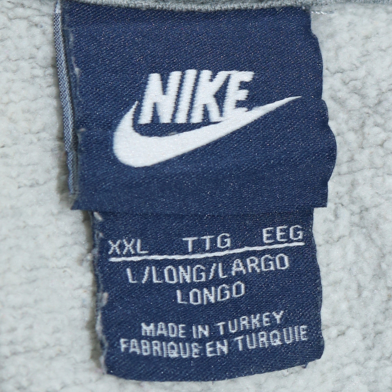 Mens UK Size 2XL Nike Grey Full Zip Hoodie