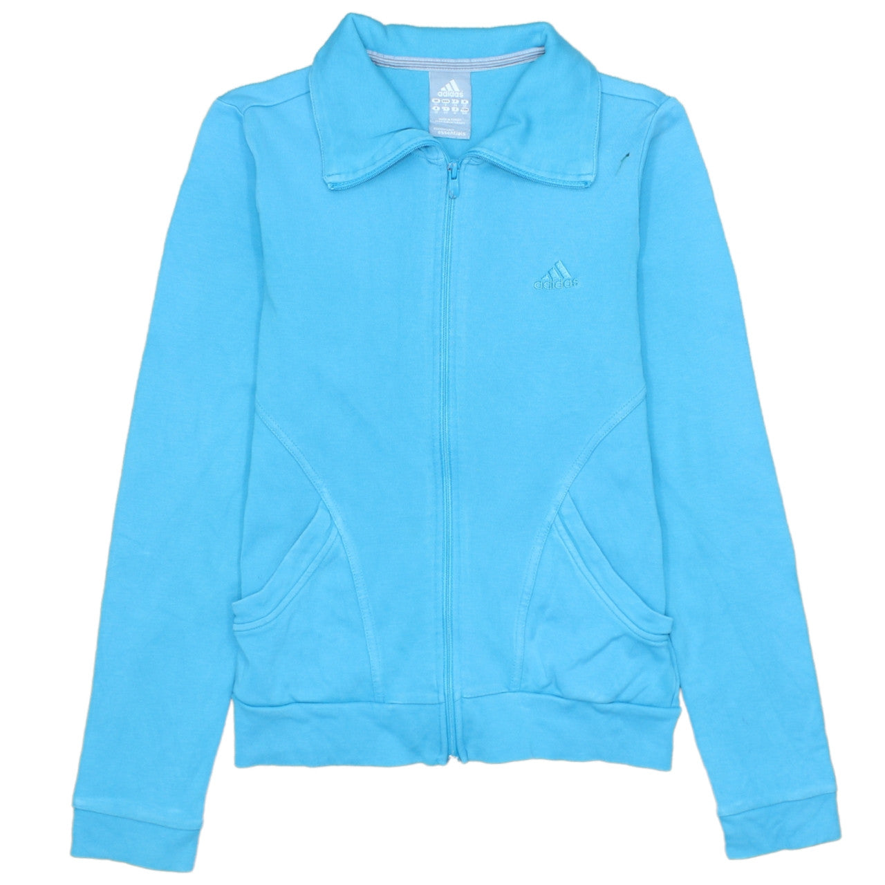 Adidas Womens Blue Size 10 Track Jacket Full Zip Casual Sportswear