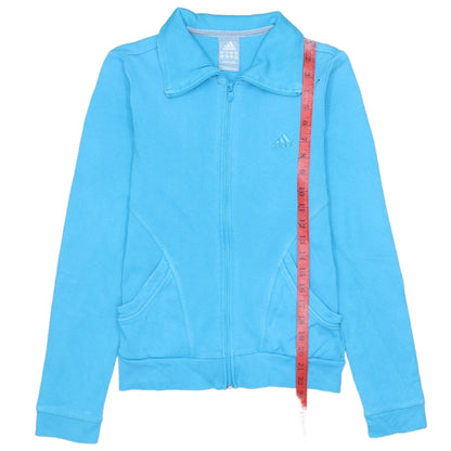 Adidas Womens Blue Size 10 Track Jacket Full Zip Casual Sportswear