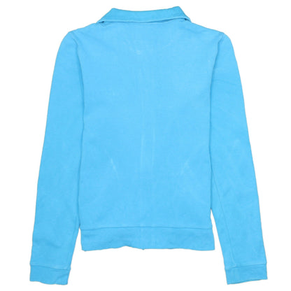 Adidas Womens Blue Size 10 Track Jacket Full Zip Casual Sportswear