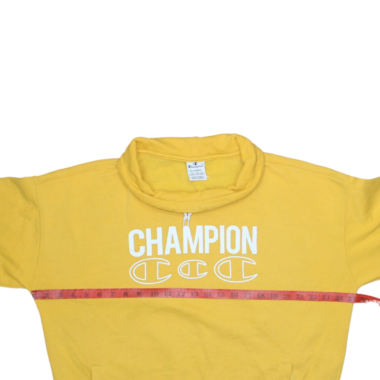 Mens UK Size XL Champion Yellow Pullover Sweatshirt