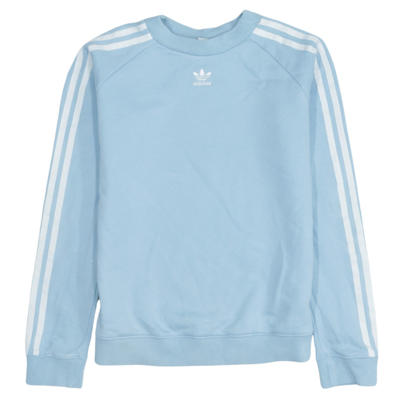 Adidas Women's Blue Crew Neck Sweatshirt UK 6 XS Long Sleeve Logo