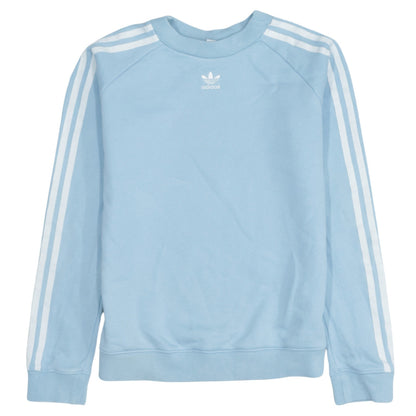 Adidas Women's Blue Crew Neck Sweatshirt UK 6 XS Long Sleeve Logo