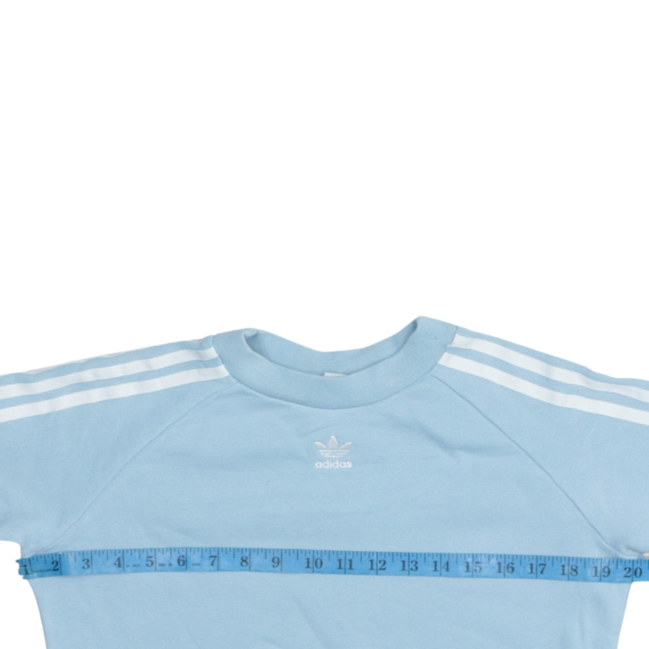 Adidas Women's Blue Crew Neck Sweatshirt UK 6 XS Long Sleeve Logo