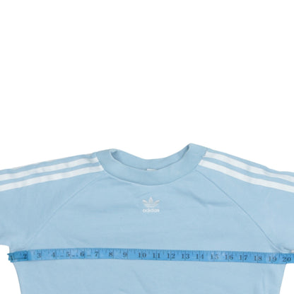 Adidas Women's Blue Crew Neck Sweatshirt UK 6 XS Long Sleeve Logo