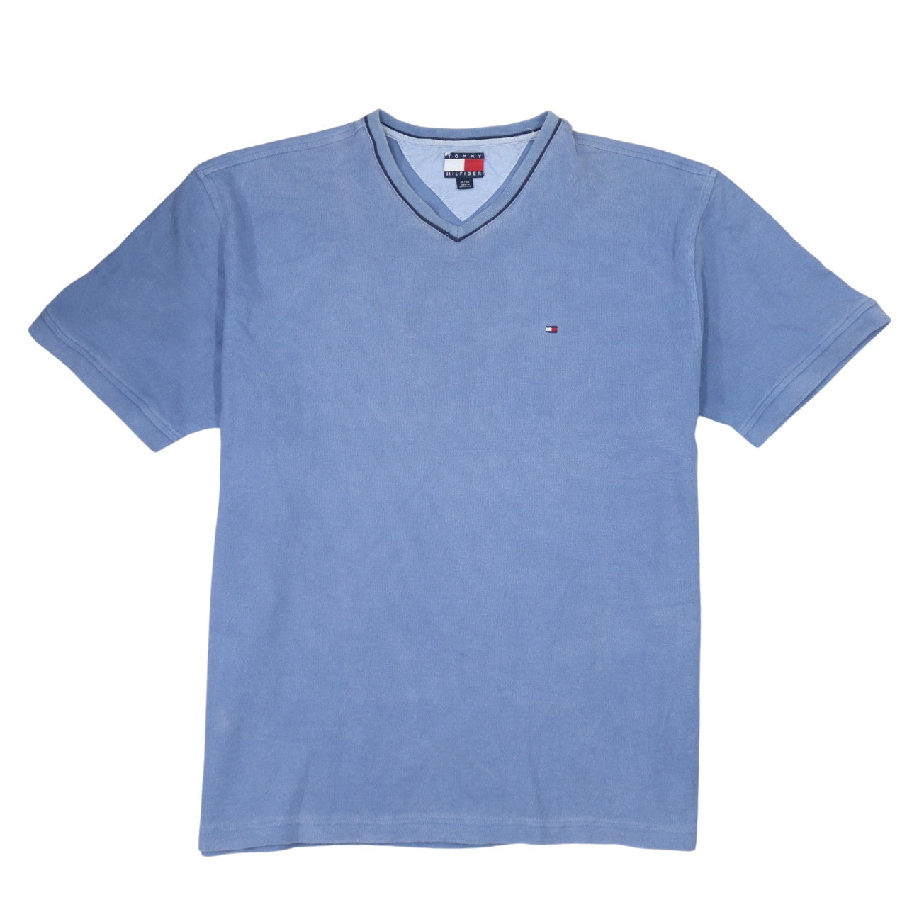 Tommy Hilfiger Men’s Blue XL V-Neck Short Sleeve Cotton T-Shirt