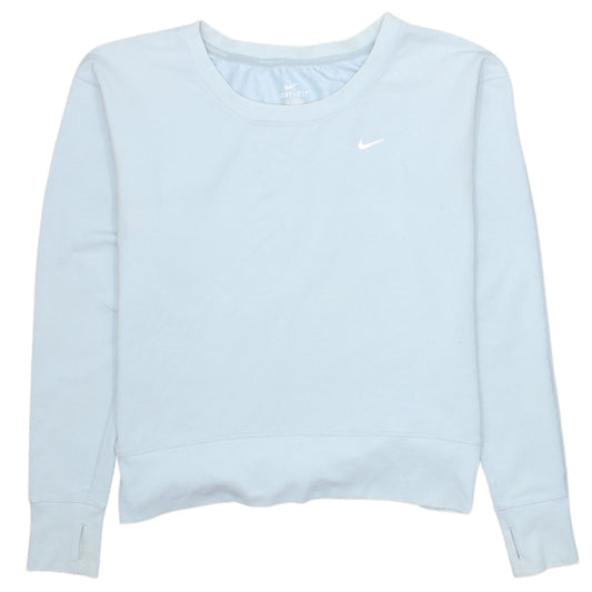 Nike Women’s Blue Sweatshirt Small Dri-Fit Crew Neck Long Sleeve