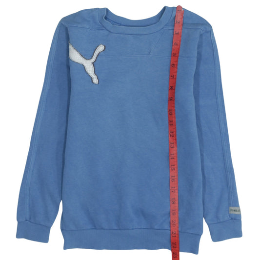Puma Teens Blue Sweatshirt UK 24/26 Crew Neck Long Sleeve Logo
