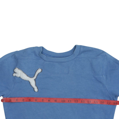 Puma Teens Blue Sweatshirt UK 24/26 Crew Neck Long Sleeve Logo