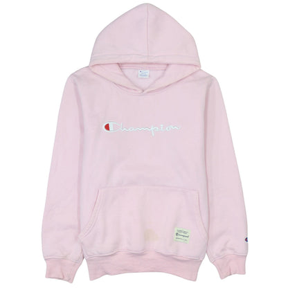 Champion Womens Pink Medium Pullover Hoodie Logo Embroidered Sportswear